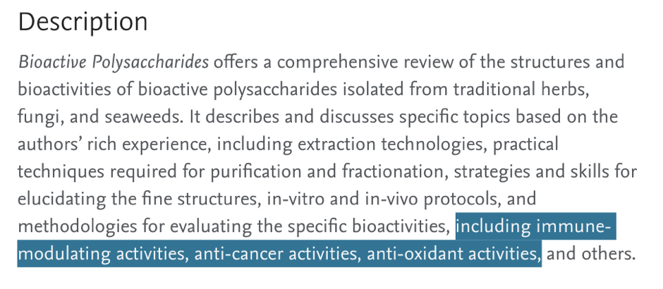 BIOACTIVE POLYSACCHARIDES